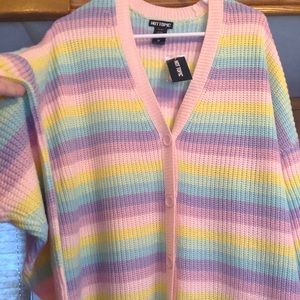 Pastel Rainbow Stripe Cardigan 